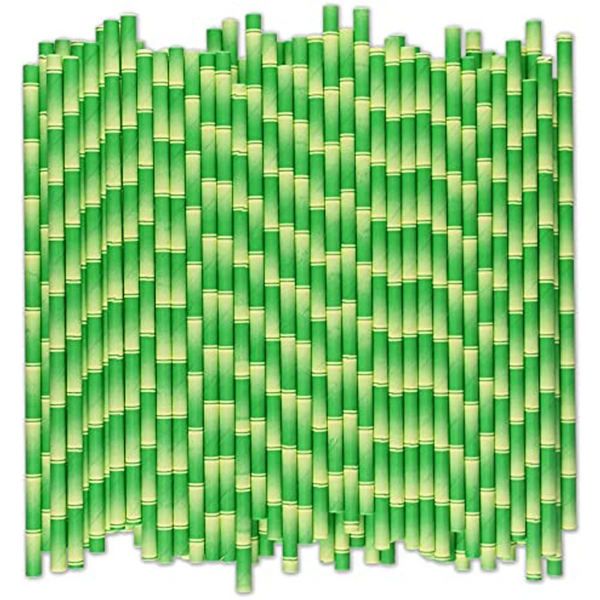 Pailles en papier bambou vert, 200 pièces, pour boire, pailles biodégradables, accessoires de cuisine
