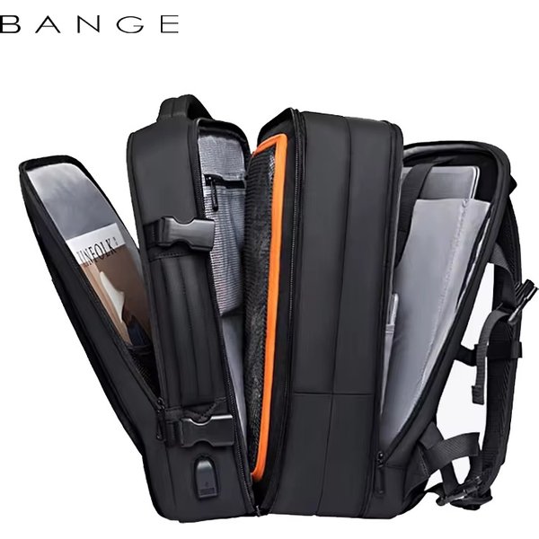 BANGE Expandable Men's Backpack Waterproof 17.3 in Laptop Backpack Man Large Capacity Hiking Travel Bag Male Backpacks for Men