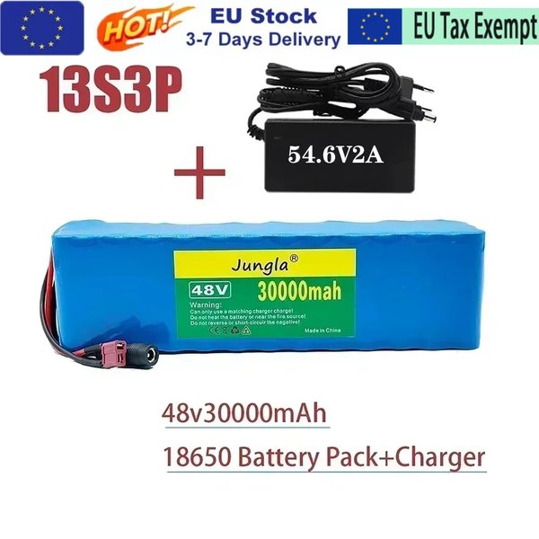48V 13S3P 30Ah 2000W Lithium-Ionen-Akku mit BMS - Eine großartige Energielösung für 54,6V Elektroroller, Ladegerät inklusive