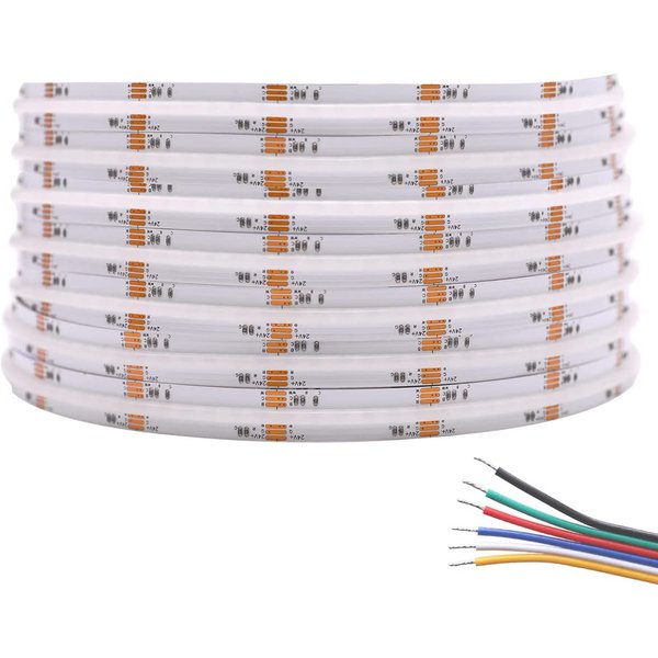 Bande lumineuse LED COB CCT RGB RGBW RGBCCT, 5m, 840 diodes/m, haute densité, Flexible, FOB COB RA90, linéaire, variable, DC12V/24V