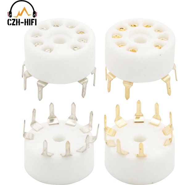 9Pin B9A Tube Socket PCB Mount B9A Ceramic Valve Socket For 12AX7 12AU7 ECC82 5670 E88CC ECC83 Vintage Amplifier DIY Project