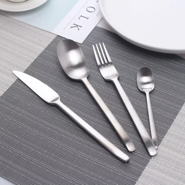 Service de couverts en acier inoxydable, 24 pièces, couleur or mat, coutellerie, couteau, fourchette, cuillère, argenterie, vaisselle lavable au lave-vaisselle, cadeau