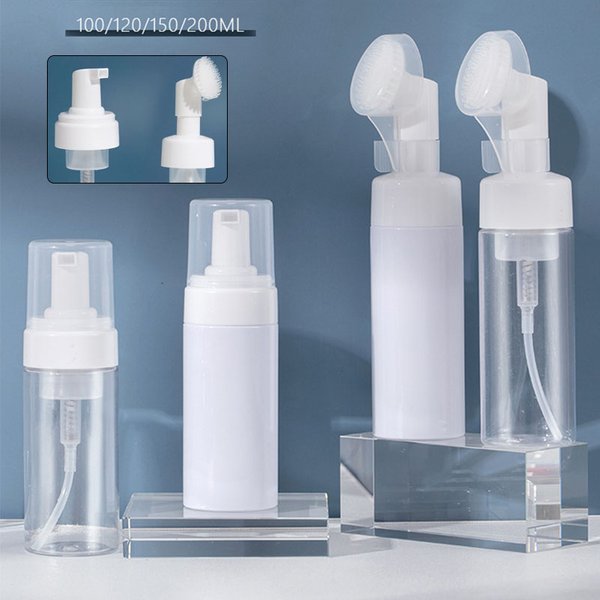 Seifenschaumflasche, Gesichtsreiniger, Schaumbereiter-Flasche mit Silikon-Reinigungsbürste, tragbare Gesichtswasch-Mousse-Schaumflaschen