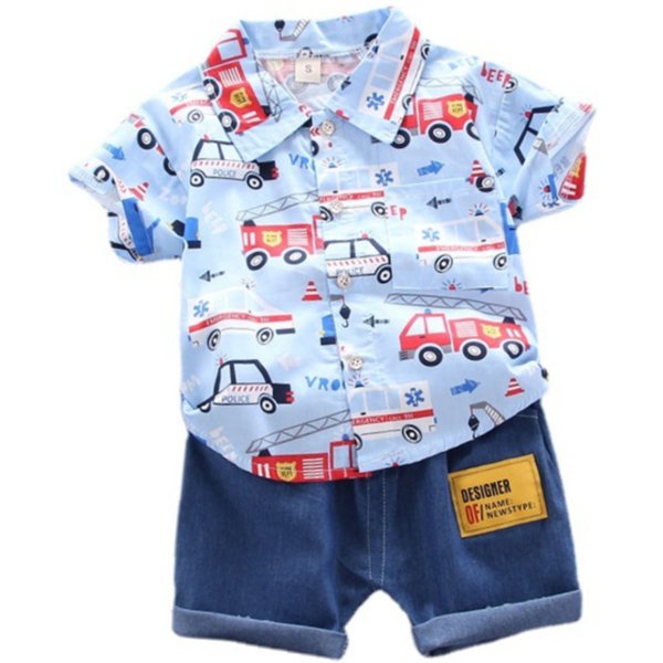 New Summer Baby Boys Clothes Children Fashion Cartoon Shirt Shorts 2Pcs/Set Kids Outfits Toddler Casual Costume Infant Tracksuit