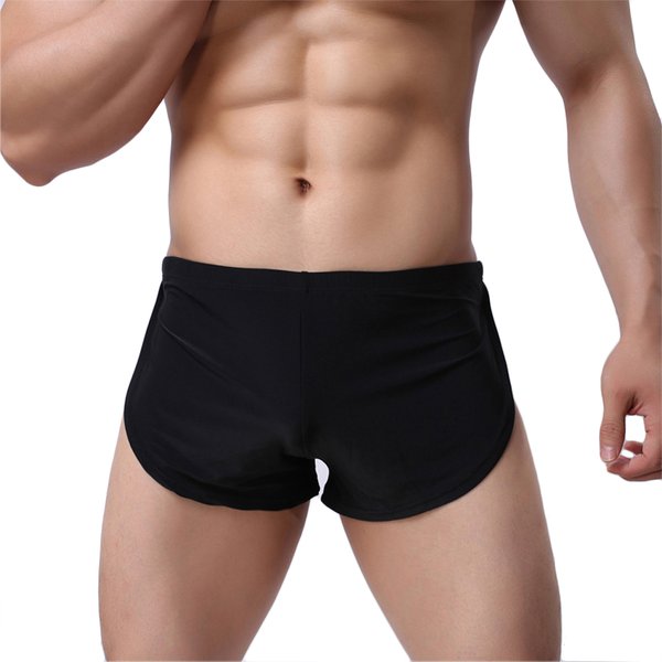 Caleçons Boxers Respirants pour Hommes, Sous-vêtements de Nuit à Fentes Latérales, Shorts de Nuit Cueca Homem