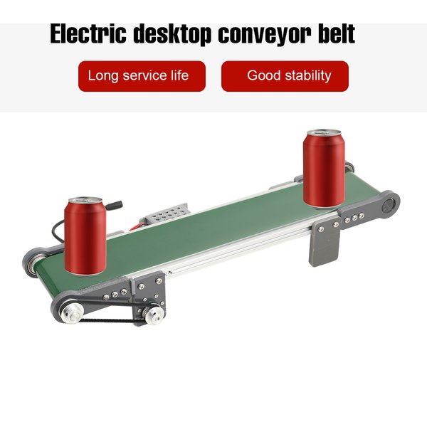 100*500mm Metel Adjustable Speed Motor Electric Desktop Conveyor Belt Elevator Model Making Friction Experiment Brushless Electric Drum