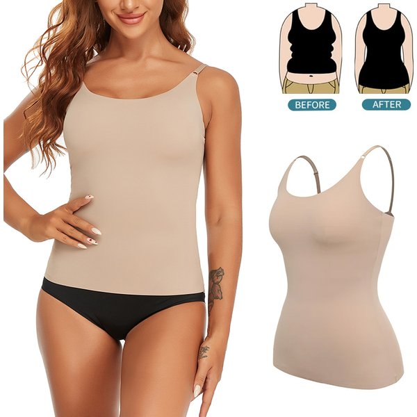 Summer Seamless Shapewear Tops Women Tummy Control Smooth Body Shaper Camisole Nude Black Tank Top Slim Belly Compression Vest