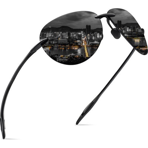 JULI Sport-Sonnenbrille für Herren und Damen, Tr90 randloser Rahmen zum Laufen, Angeln, Golf, Surfen, Fahren, MJ8008