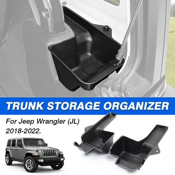 Organizer do bagażnika tylnego, tacka do przechowywania i porządkowania, do Jeep Wrangler JL 2018 2019 2020 2021 JLU Sahara Rubicon 4-drzwiowy