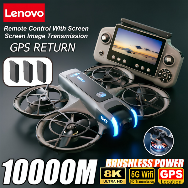 Lenovo D2 Drohne 8K Luftbild-HD Doppelkamera Intelligente Hindernisvermeidung Bürstenloser Antrieb GPS Großer Bildschirm Fernbedienung Drohne