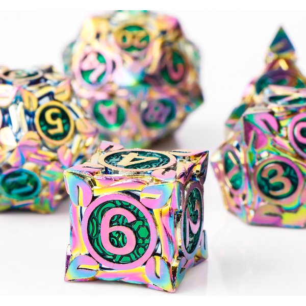 D- und D-Würfel, RPG-Metallwürfel für DnD, polyedrische Würfel für Dungeons and Dragons, Würfel, Rollenspiele, D&D-Würfel, Geschenke, grüne Würfel