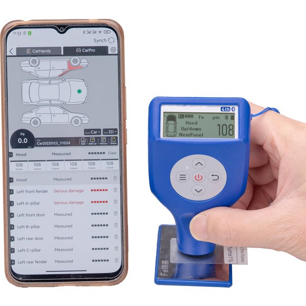GUOOU LCD Screen Auto Car Paint Film Thickness Gauge Paint Coating Thickness Tester 0-3000μm 0.1μm Fe NFe Probe Gauge