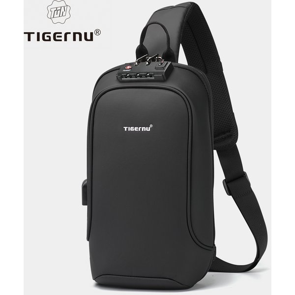 Tigernu Mode Männer Hohe Qualität Umhängetasche Spritzwassergeschützte Brust Tasche Anti-diebstahl USB Lade Casual Brust Tasche Männlichen Tasche