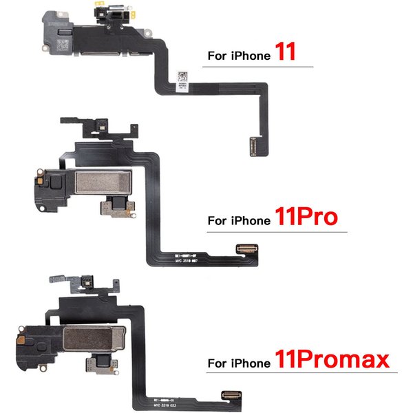 Haut-parleur d'oreille flexible pour iPhone 11 11Pro Max, avec capteur de lumière d'identification faciale, câble flexible avec micro, pièces de rechange