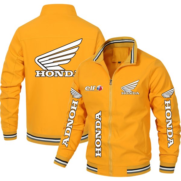 Nowa kurtka motocyklowa Honda na wiosnę/jesień, zapinana na zamek, męska kurtka wiatroodporna, modna kurtka sportowa, odzież dla fanów Hondy.