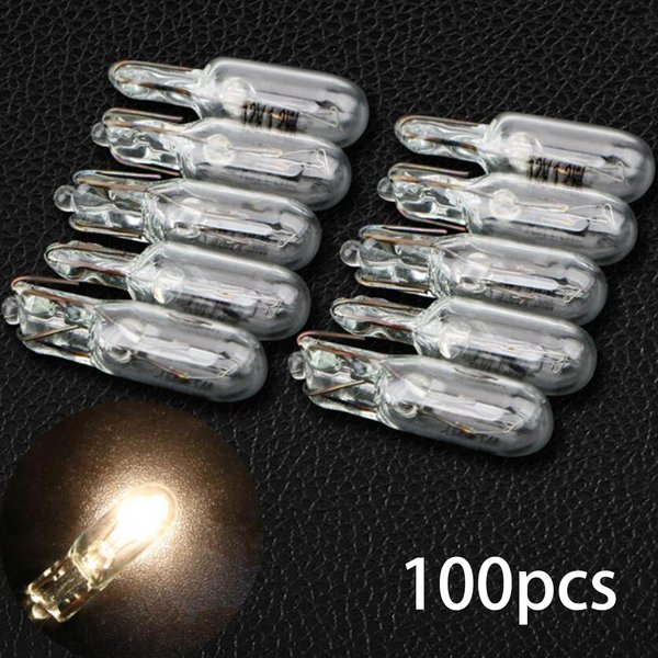100x t5 Glas Glühbirne Auto Lichter Lampe Scheinwerfer Lampe Auto Instrumenten tafel Bremslicht 1,2 w 12V Armaturen brett Lampen