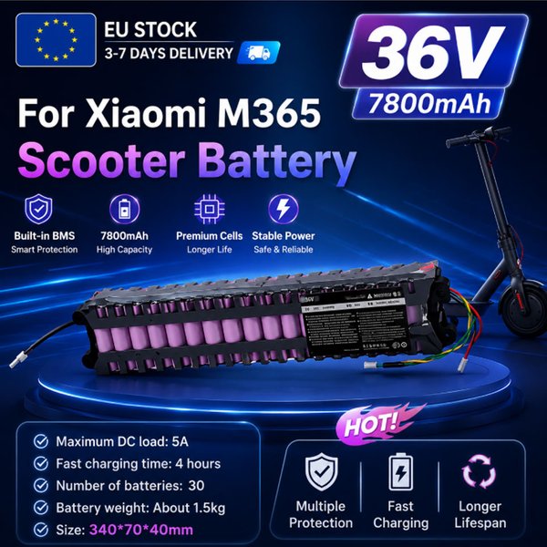 7800mAh 36V 10S3P Lithium-Akku Wasserdichter Bluetooth-Akkupack Ersatz für Xiaomi M365 M365 Pro Elektroroller Ersatzteile