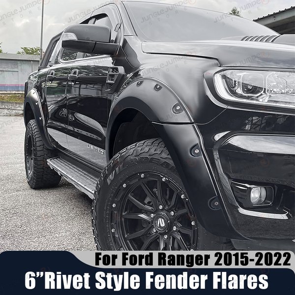 Pocket-Style Kotflügelverbreiterungen für Ford Ranger T7 T8 2015-2022 Wildtrak Limited XLT XLS 28mm Breite Radlaufverbreiterung Reifenabdeckung