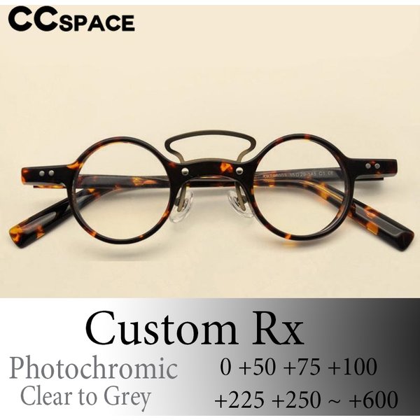 P49805 Vintage Acetat Photochrome Brille Mode Kleine Größe Niete Optische Presbyopie Dioptrien +50 +100 +200 +300