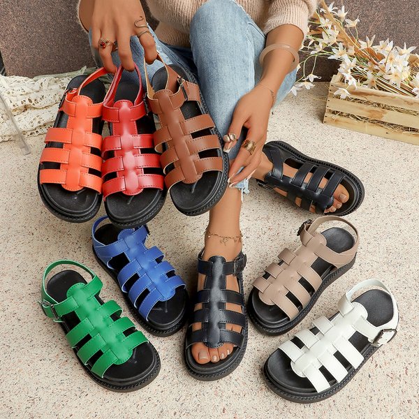 Damen Flache Sandalen Neue Sommermode Schuhe für Frauen Lässige Plateau-Sandalen im Ausgefallenen Design Zapatos De Mujer 2026