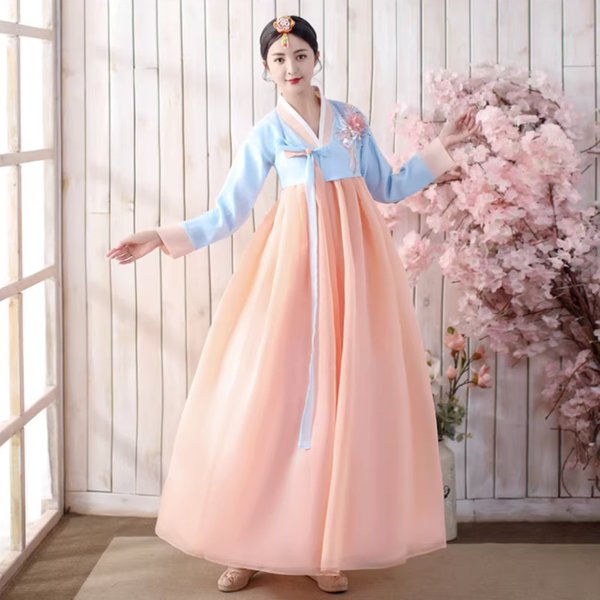 Robe Hanbok coréenne pour femmes, Costume de danse sur scène traditionnel ancien, vêtements asiatiques, Lady Palace, tissu de danse de mariage coréen