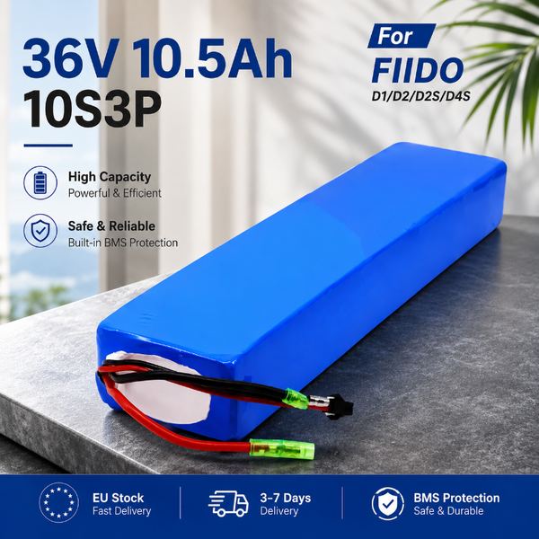EU Schnellversand 36V 7.8Ah 10.5Ah 14Ah 18650 Lithium-Ionen-Akku 10S3P Ersatzakku Kompatibel mit FIIDO D1 D2 D2S D4S Faltbares Elektrofahrrad-Akku 15A BMS Wiederaufladbarer E-Bike-Akku