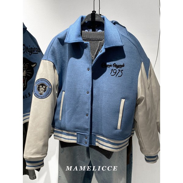 MAMELICCE Original design splicing embroidered jacket short coat Baseball jacket Cotton clothes high quality padding Men jackets