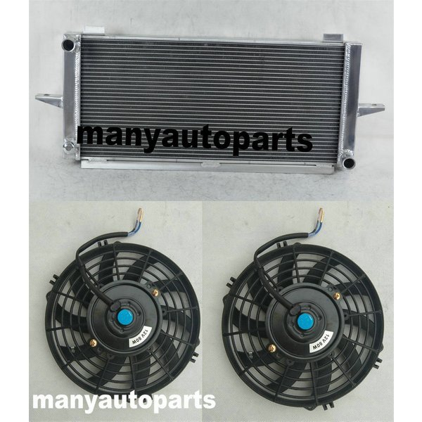 50MM Aluminiumkühler & ZWEI LÜFTER für FORD ESCORT SIERRA RS500/RS COSWORTH 2.0 82-97