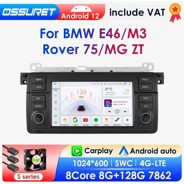 Octa Core 1999 Android12 Autoradio Stereo Multi midia Player für BMW 3 E46 Rover 75 mg zt 2012-2016 Auto Audio GPS Navi Carplay
