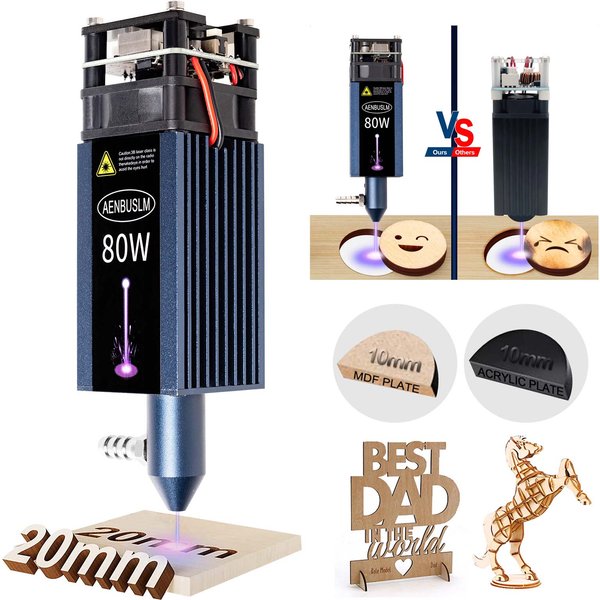 AENBUSLM 40W 80W głowica grawerująca laserowa niebieskie światło moduł laserowy 450nm CNC maszyna do cięcia laserowego DIY grawer narzędzia do obróbki drewna