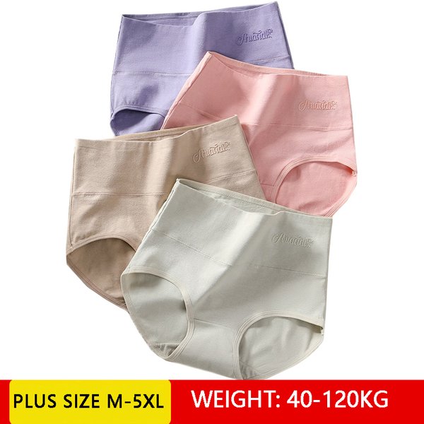 4 pièces/ensemble taille haute coton culottes femmes corps sous-vêtements amincissants slips solides grande taille caleçons femme respirant Lingerie