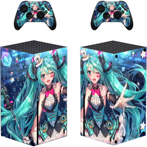 Autocollant Anime Girl Skin pour console Xbox Series X et 2 manettes, autocollant en vinyle, couverture de décalcomanie