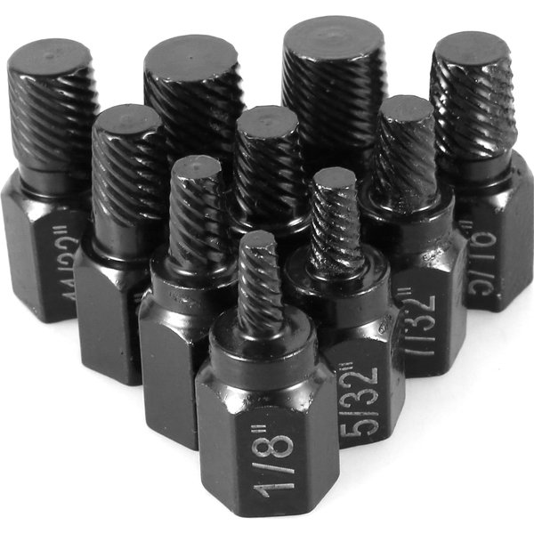 10-teiliges Schraubenausdreher-Set aus legiertem Stahl, beschädigter Schraubenentferner, Metallbohrer, gebrochener Bolzen, Bolzenentferner, Handwerkzeug-Set