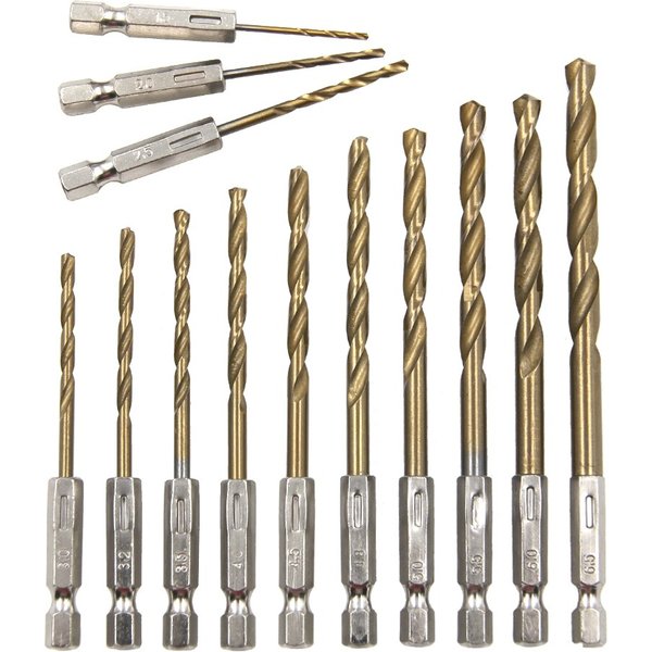 Sechskantgriff, 13-teilig, titanbeschichtet, gebratener Teig, Spiralbohrer, 1,5–6,5 mm, elektrische Bohrmaschine, Schraubendreher, Bohren, Reiben, Bohrwerkzeug
