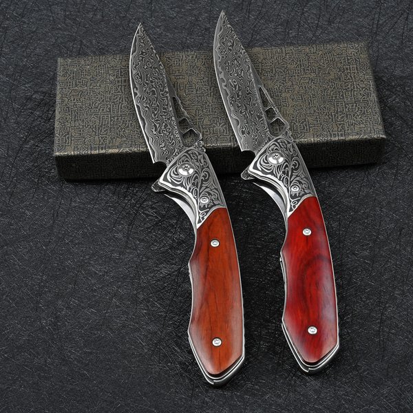 VG10 Damaszener Stahl Klappmesser SDOKEDC Ebenholzgriff Tragbares Taschenmesser Outdoor Camping EDC Werkzeug Geschenk für Männer