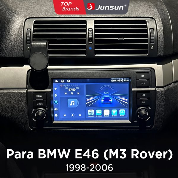 Junsun 7" Radio Samochodowe z Androidem do BMW E46 M3 318 320 325 330 335, Multimedialne Bezprzewodowe CarPlay Android Auto Stereo WiFi GPS Navi SWC 4G-LTE Bluetooth, Multimedialny Ekran Dotykowy