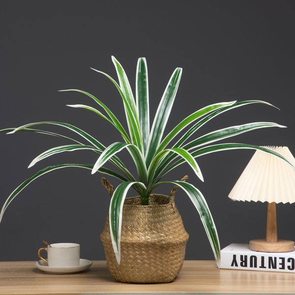 Grandes Plantes Artificielles de 60cm, 18 Fourcommuniste, Faux Bracket, Bouquet de Feuilles d'Orchidées en Plastique, Grande Branche d'Arbre pour Décoration de Sol de Jardin et de Maison