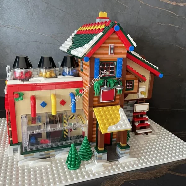 2454 pièces MOC Winter Village Building Creation Station Festival Édition Limitée Blocs de Construction Architecturaux Idéal pour l'Exposition