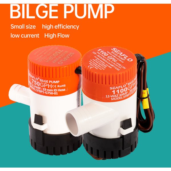 Pompe de cale SEAFLO 12V/24V DC, pompe submersible marine pour fût d'huile, pompe à eau pour bateau de croisière, petite pompe à eau miniature à batterie