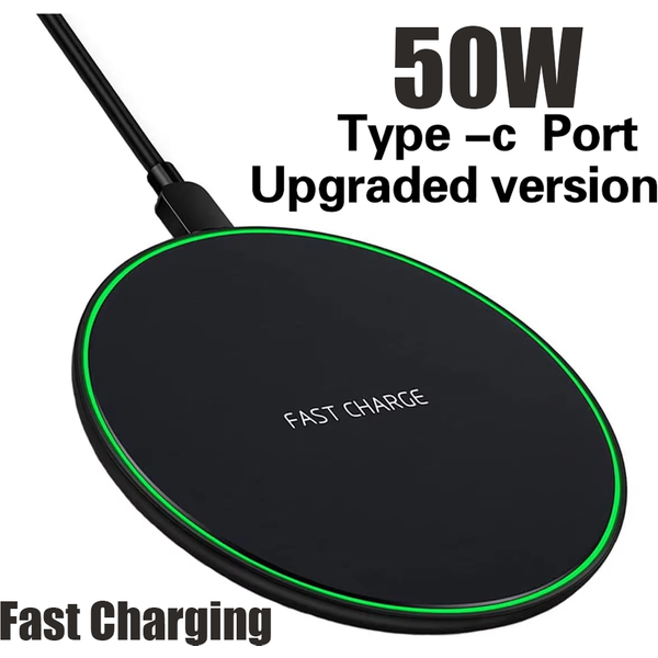 Chargeur sans fil 50W pour iPhone 14 15 16 17 Pro Xs Max Mini X Xr, support de charge rapide à induction pour Samsung S25 S26 S8 S9 S10 Note