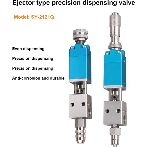 Vanne de distribution industrielle pneumatique à Double effet, vanne de distribution de colle à aiguille SY-2121Q avec bouton de réglage micrométrique