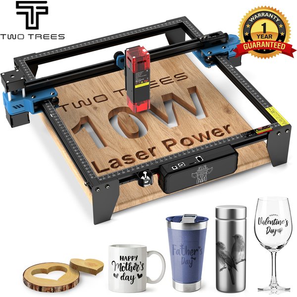 TWOTREES TTS-10 Pro Lasergravierer Edelstahl-Logodrucker Metall-Lasergravurmaschine zum Schneiden von Acryl, Holz und Leder