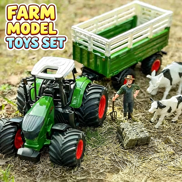 22 stücke Bauernhof Modell Set Kinder Spielzeug Bauer Auto 1:24 Zurückziehen Traktor Transport Auto Engineering Fahrzeug Pretend Spiele Kinder geschenk