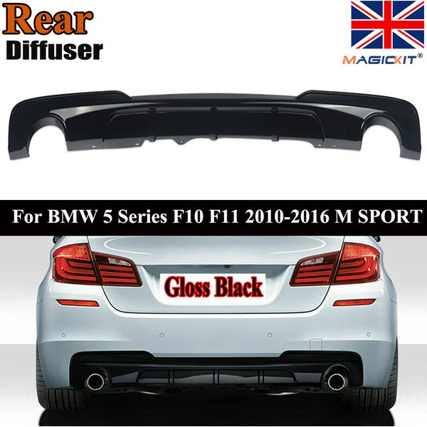 FÜR BMW 5er F10 HINTERER DIFFUSER-LEISTUNGSSTIL GLÄNZENDES SCHWARZ 2010-17 M SPORT