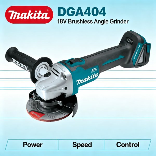Makita DGA404 Bürstenloser Winkelschleifer 18V Akku 125mm Elektrisches Schleifwerkzeug zum Schneiden von Metall, Entfernen von Rost, Glätten von Kanten und Polieren von Oberflächen
