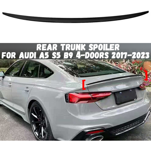 Spomicrophone de coffre arrière pour Audi A5, S5, B9, aile de toit Look carbone, noir brillant, 4 portes, 2017, 2018, 2019, 2020, 2021, 2022, 2023