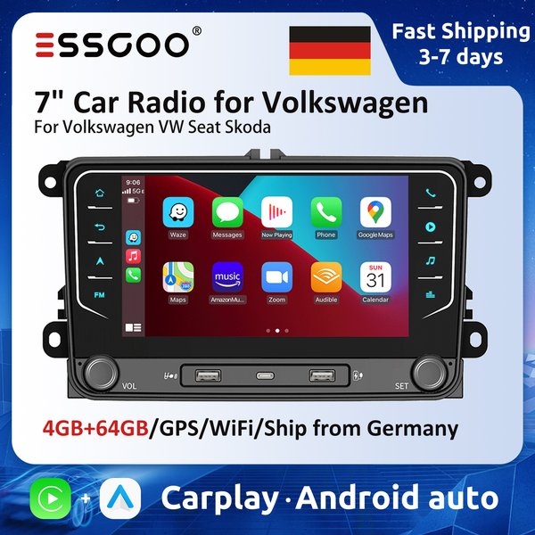 7 "Android Auto Radio Stereo für Volkswagen Golf MK5 MK6 Passat B6 B7 Sitz Skoda Drahtlose Carplay Android Auto multimedia Player