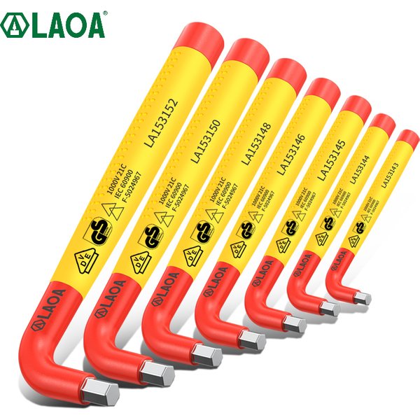 LAOA – clé Allen isolée de type L, jeu de tournevis hexagonaux VDE, réparation automatique, tournevis hexagonal 1000V, outil ménager pour électricien