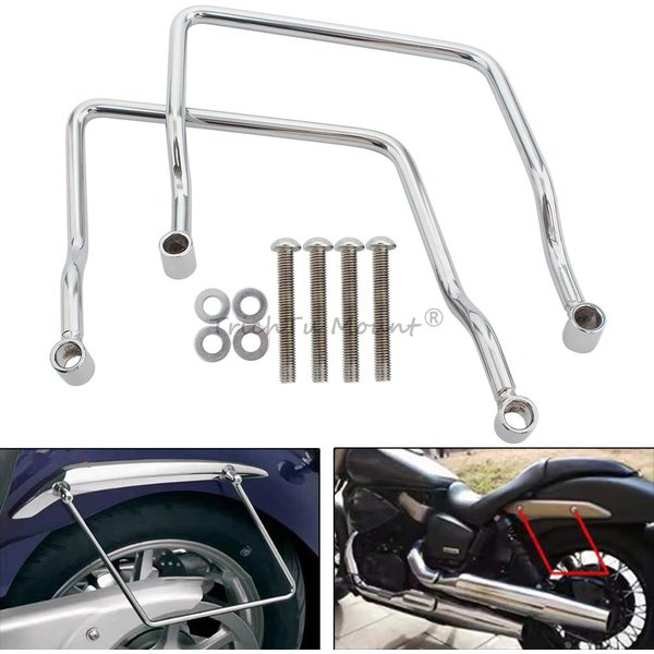 Motorrad 14 cm-24 cm Satteltasche Unterstützung Bar Gepäck Schutz Halterung Schiene Halter Halterung Für Yamaha VStar Suzuki kawasaki Honda Shadow
