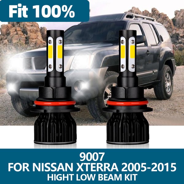 High Quality 1Pair 9007 Car LED High Low Headlight Bulb for Nissan Xterra 2005 2006 2007 2008 2009 2010 2011 2012 2013 2014 2015